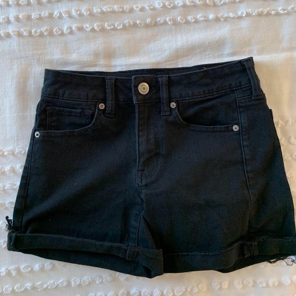 American eagle black jean shorts